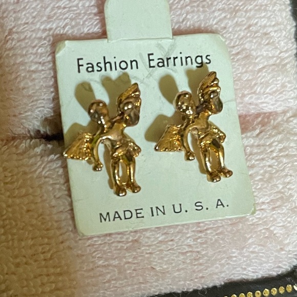 Gold angels earrings - Picture 4 of 6